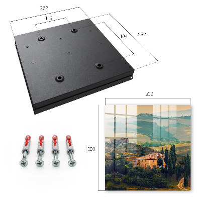 Caja para llaves con diseño de paisaje toscano