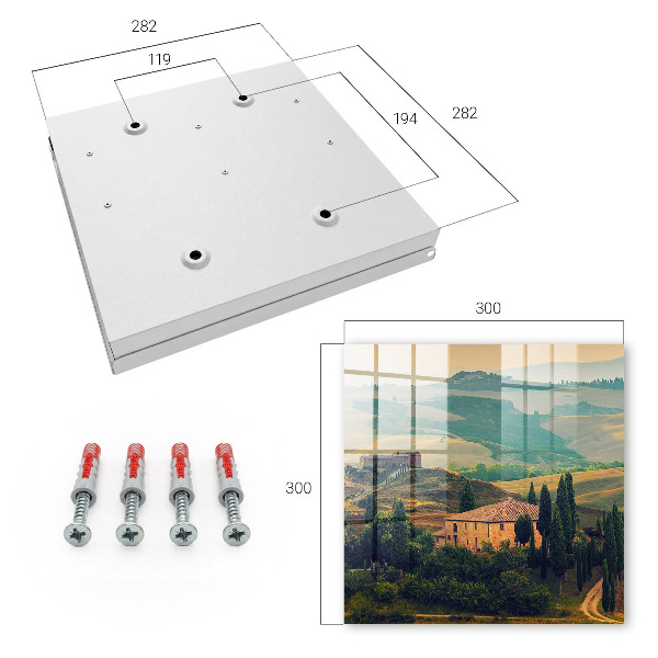 Caja para llaves con diseño de paisaje toscano