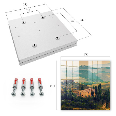 Caja para llaves con diseño de paisaje toscano