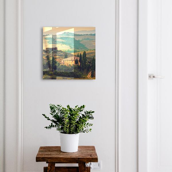 Caja para llaves con diseño de paisaje toscano