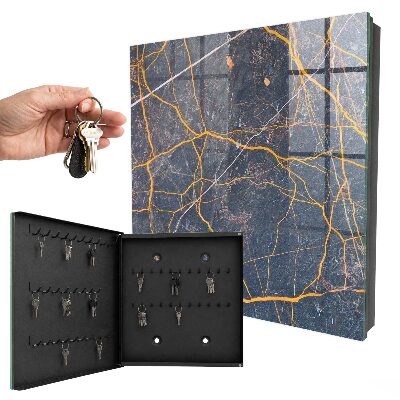 Caja para llaves con diseño de líneas decorativas