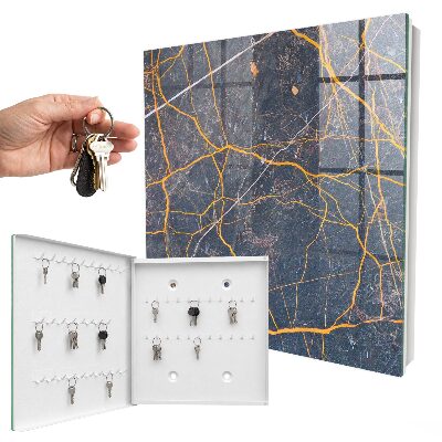 Caja para llaves con diseño de líneas decorativas