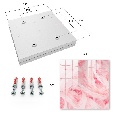 Armario para llaves con diseño de plumas rosas