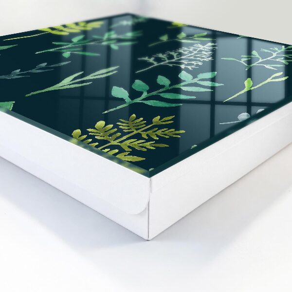 Caja para llaves con diseño de hojas de acuarela