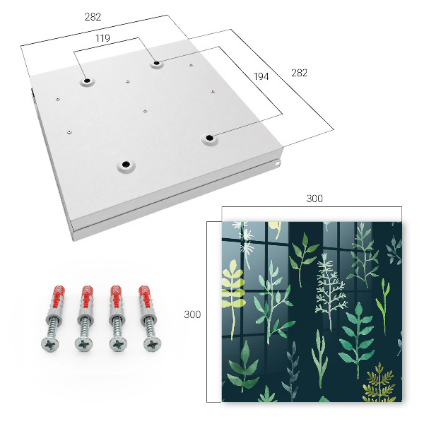 Caja para llaves con diseño de hojas de acuarela