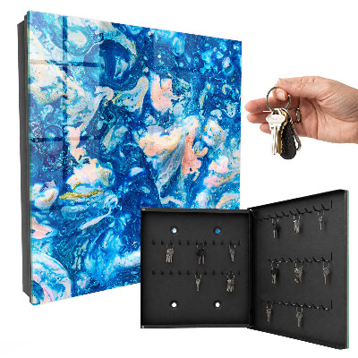 Caja para llaves con diseño de remolinos coloridos