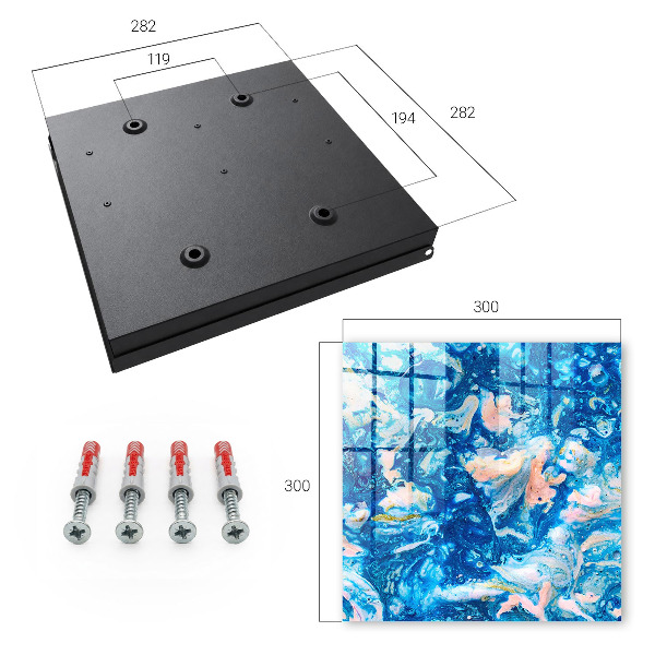 Caja para llaves con diseño de remolinos coloridos