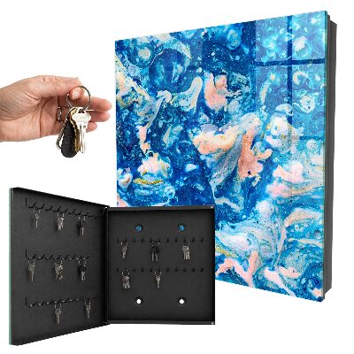 Caja para llaves con diseño de remolinos coloridos
