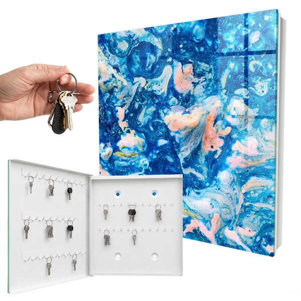 Caja para llaves con diseño de remolinos coloridos