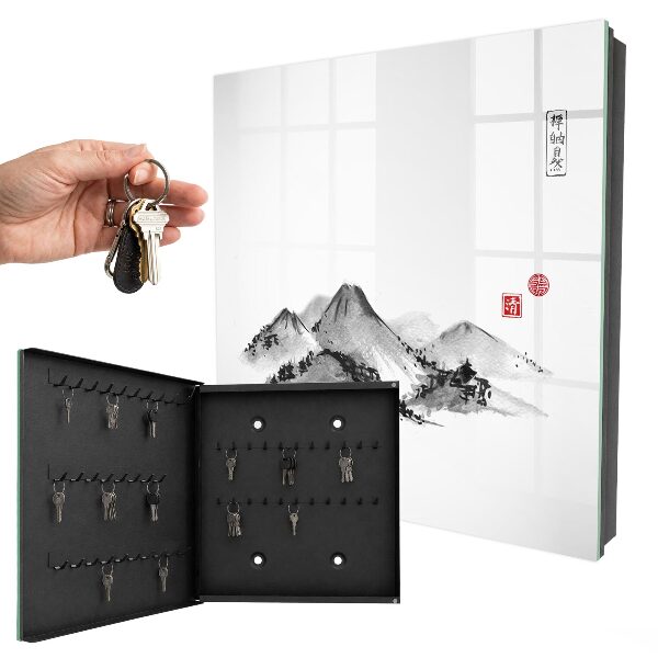 Armario para llaves con diseño de montañas japonesas