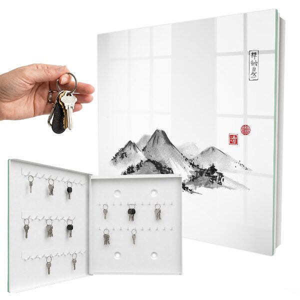 Armario para llaves con diseño de montañas japonesas