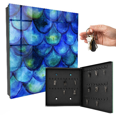 Caja para llaves diseño de escamas azules