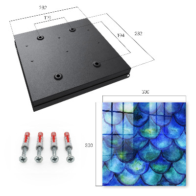 Caja para llaves diseño de escamas azules