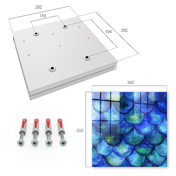 Caja para llaves diseño de escamas azules