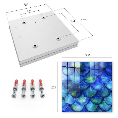 Caja para llaves diseño de escamas azules