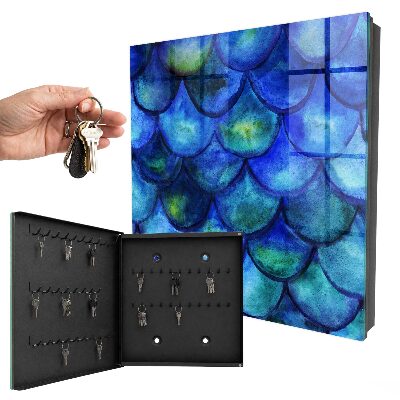 Caja para llaves diseño de escamas azules