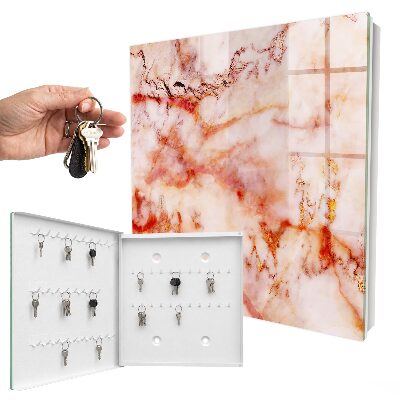 Armario para llaves de pared con diseño de patrón marmolado