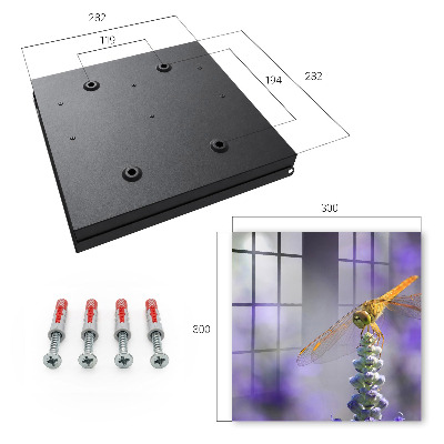 Caja para llaves con diseño de libélula sobre una flor