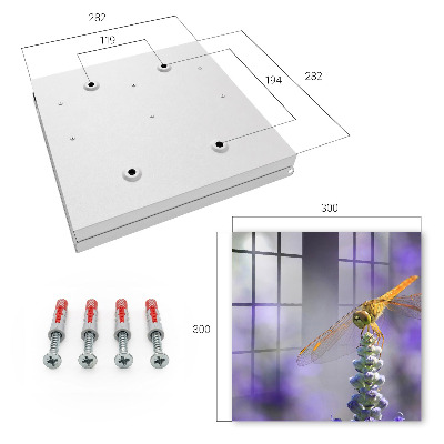 Caja para llaves con diseño de libélula sobre una flor