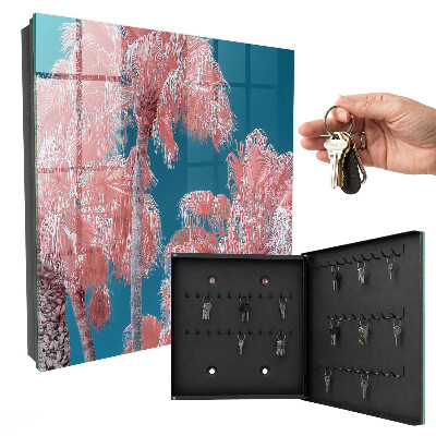 Caja para llaves diseño con composición tropical