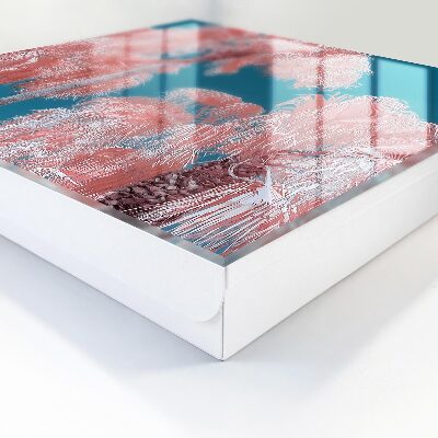 Caja para llaves diseño con composición tropical