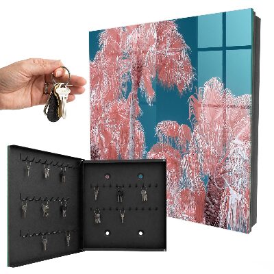 Caja para llaves diseño con composición tropical