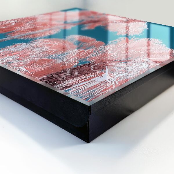 Caja para llaves diseño con composición tropical