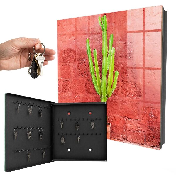 Caja para llaves diseño de cactus verde