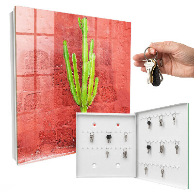 Caja para llaves diseño de cactus verde
