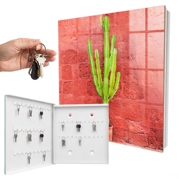 Caja para llaves diseño de cactus verde