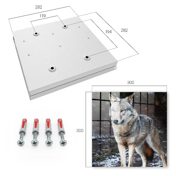 Caja para llaves diseño lobo en el bosque