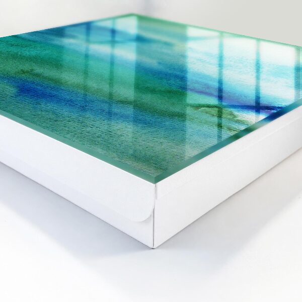 Caja para llaves de diseño acuarela azul
