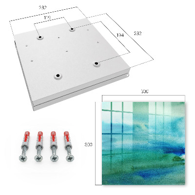 Caja para llaves de diseño acuarela azul