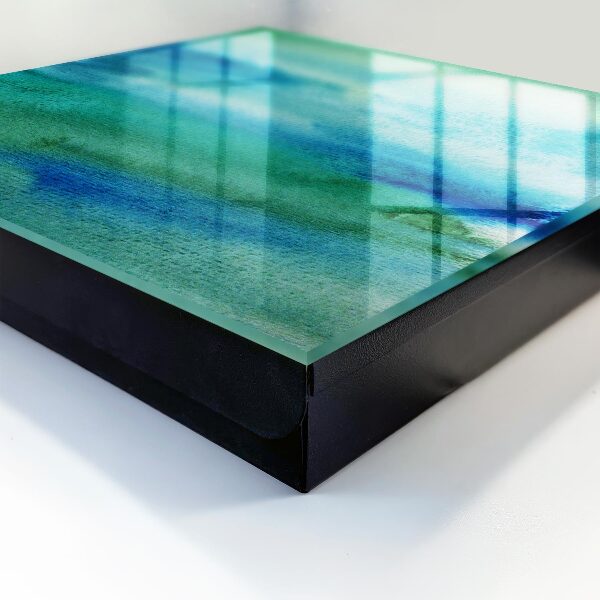 Caja para llaves de diseño acuarela azul