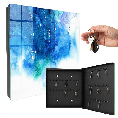 Caja para llaves diseño de olas azules
