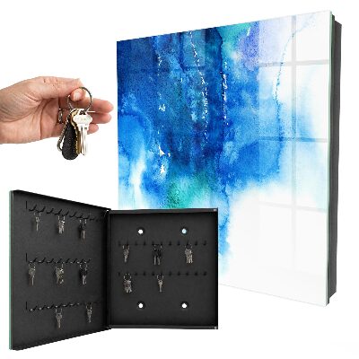 Caja para llaves diseño de olas azules