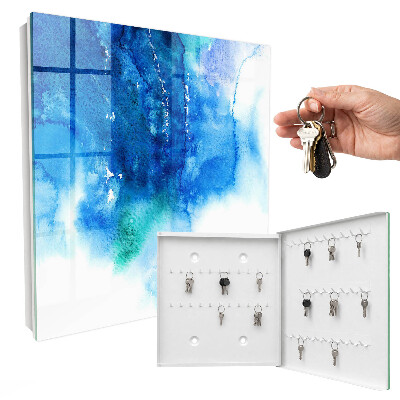 Caja para llaves diseño de olas azules