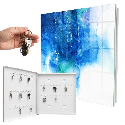 Caja para llaves diseño de olas azules
