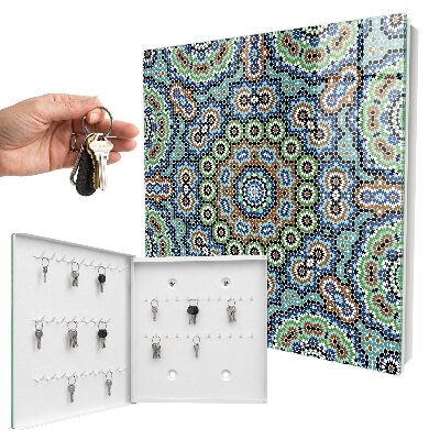 Armario para llaves con diseño de mosaico de colores