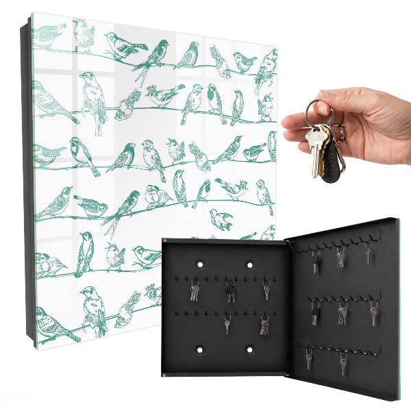 Caja para llaves diseño de pájaros en las ramas
