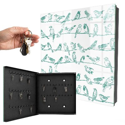 Caja para llaves diseño de pájaros en las ramas