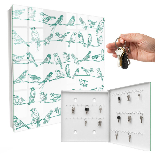 Caja para llaves diseño de pájaros en las ramas