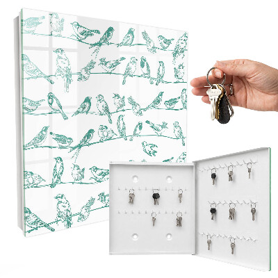 Caja para llaves diseño de pájaros en las ramas