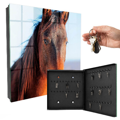 Caja para llaves con diseño de retrato de un caballo