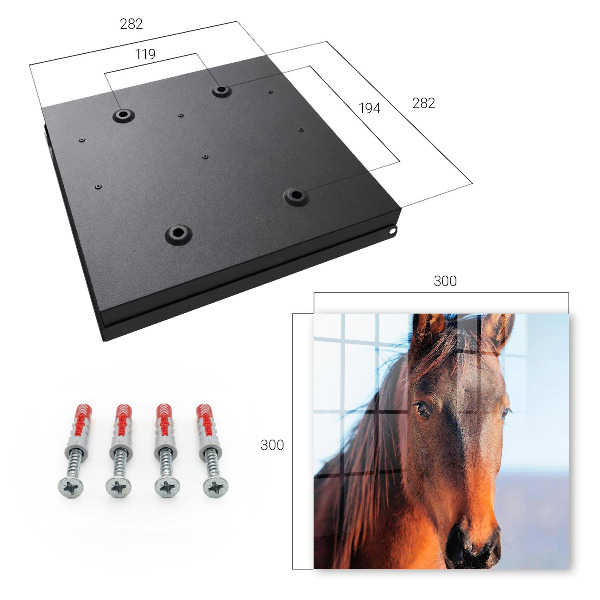 Caja para llaves con diseño de retrato de un caballo