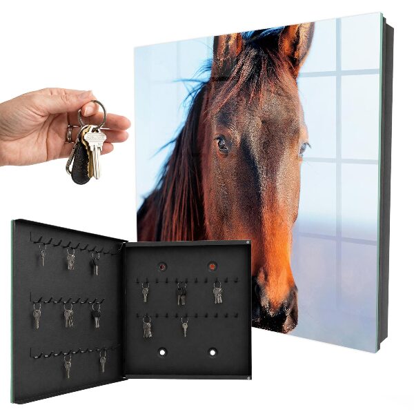 Caja para llaves con diseño de retrato de un caballo