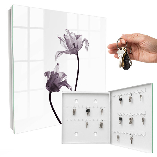 Armario para llaves con diseño de flores minimalistas