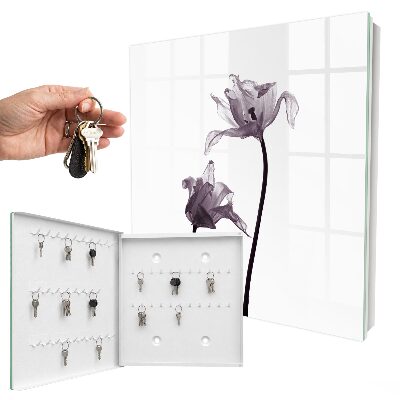 Armario para llaves con diseño de flores minimalistas