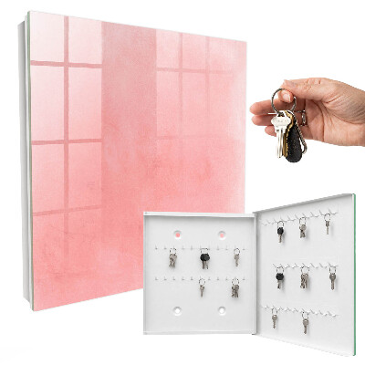 Armario para colgar llaves con diseño de fondo rosa