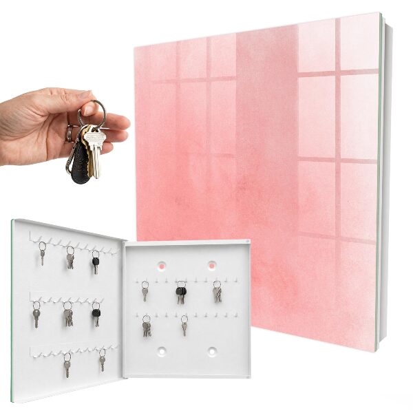 Armario para colgar llaves con diseño de fondo rosa